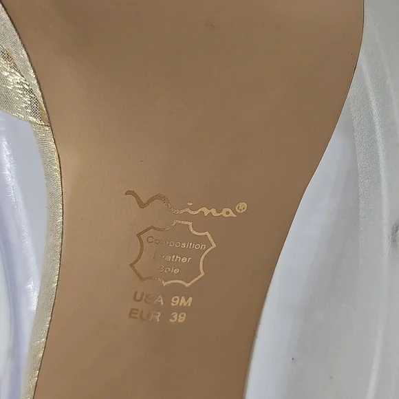 K NINA WOMENS SIZE 9m GOLD 4” HEELS - Picture 11 of 11